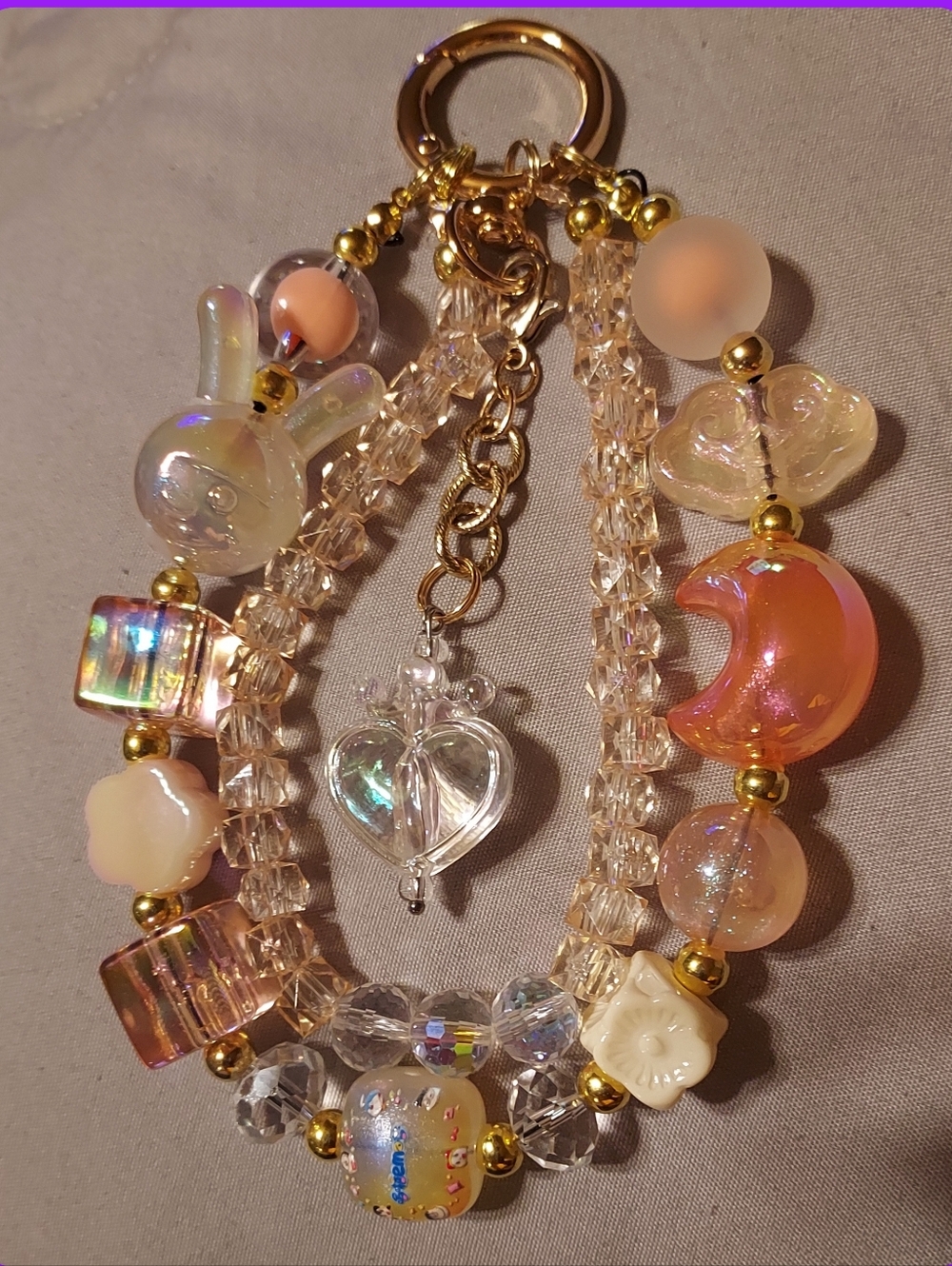 CORAL 1 ❤️LOVE:HANDMADE. NEW PHONE KEYCHAIN CAMERA BAG ACCESSORY. Coral 1